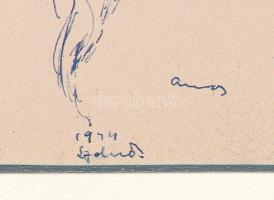 Ámos Imre (1907-1944): Jézus. Ofszet nyomat, papír. Jelzett a nyomaton. 22,5×15 cm, paszpartuban
