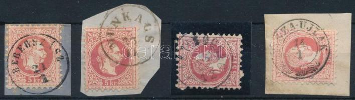 1867 4 db 5kr kárpátaljai bélyegzésekkel (Ryan 1.030 p)