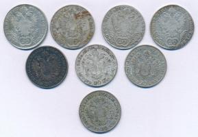 1809-1835. 20kr Ag (8db, 7xklf évszám vagy verdejel), benne: 1809A, 1810A, 1811A, 1815A, 1831A (2x),...