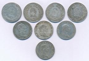 1809-1835. 20kr Ag (8db, 7xklf évszám vagy verdejel), benne: 1809A, 1810A, 1811A, 1815A, 1831A (2x),...