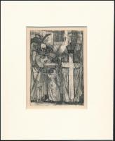 Kondor Béla (1931-1972): Illusztráció (Vélez de Guevara: A sánta ördög című művéhez), rézkarc, papír...