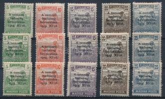 1919 3 db A Nemzeti Hadsereg bevonulása sor SOC. MIS. jelzéssel