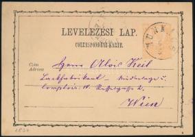 1874 2kr díjjegyes levelezőlap "MUNKÁCS" - Wien