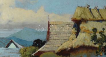Neogrády László (1896-1962): Hazafelé. Olaj, karton. Jelezve jobbra lent. Dekoratív fakeretben. 56×6...