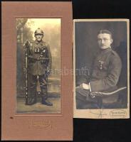 cca 1914-1918 Német katonaportrék, az egyikükön Koronás Érdemkereszt kitüntetéssel, másikuk Pickelha...
