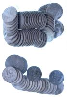 Vegyes magyar érmetétel, benne: 10f Al (20x) + 20f Al (50x) + 1Ft (2x) T:vegyes