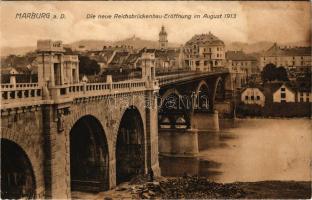 1913 Maribor, Marburg; Die neue Reichsbrückenbau-Eröffnung im August 1913 / new bridge opening in Au...