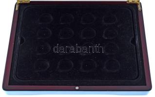 Mahagóni fa érmetartó kazetta bársonybéléssel, 1db beépített (207x147mm-es férőhely) + 2db kivehető ...