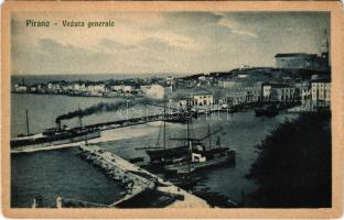 Piran, Pirano; Veduta generale / general view, port, jetty (EM)