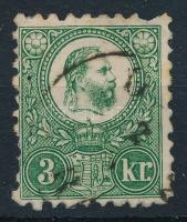 1871 Réznyomat 3kr élénkzöld (foghibák) (13.000)