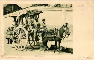 Napoli, Naples; Curricolo / Italian folklore, horse-drawn carriage. Fot. Alinari