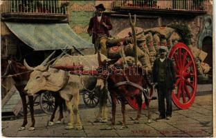 1912 Napoli, Naples; Carro da Trasporto / Italian folklore, packed carriage (EK)