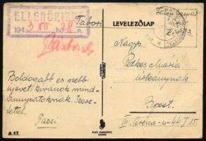 1943 Bozó Gyula (1913-2004): "Boldog magyar karácsonyt, boldog ujesztendőt" képes üdvözlől...