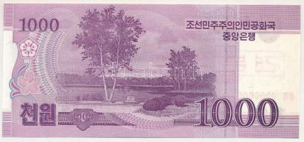 Észak-Korea 2008. 1000W "00000000" sorszámmal, piros koreai "MINTA" felülbélyegz...