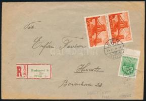 1942 Ajánlott levél 70f bérmentesítéssel "BUDAPEST" - "HUSZT"