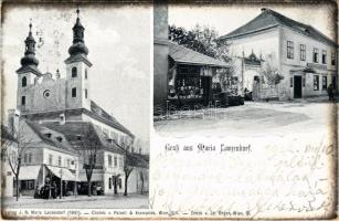 1902 Maria Lanzendorf, parish church, inn, shop. Clichés v. Patzelt &amp; Krampolek (EK)