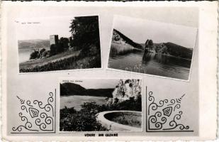 Orsova, Vedere din Cazane / Kazán-szoros részletek, Háromtorony, Babagája / Kasan / gorge, towers, B...