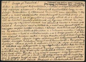 1945 18f díjjegyes levelező Kisegítő 2 x 1P/1P díjkiegészítéssel "BUDAPEST" - Huszt orosz ...