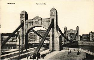 Wroclaw, Breslau; Kaiserbrücke / bridge, tram