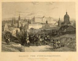 ca 1840 Madrid Fuencarralthore acélmetszet 14x10 cm