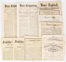 ca 1860 8 db német nyelvű újság, újságszignettákkal. Wiener Kirchenzeitung, Schwabischer Merkur, Fra...