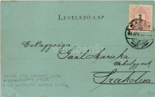 1899 Kassa, Kosice; Fő utca, este holdfényben, The Gresham biztosító, Strausz D. utódja, Jelinek, Br...