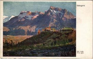 Valsugana. Offizielle Karte für Rotes Kreuz, Kriegsfürsorgeamt Kriegshilfsbüro Nr. 420. / WWI Austro...