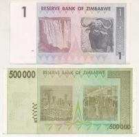 Zimbabwe 2007. 1$ + 2008. 500.000$ T:XF
Zimbabwe 2007. 1 Dollar + 2008. 500.000 Dollars C:XF