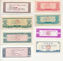 Kína 1988-1991. 8db klf rizsjegy T:UNC,AU
China 1988-1991. 8xdiff rice coupon C:UNC,AU