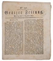 1814-1825 A Gratzer Zeitung 2 db száma, szignettával