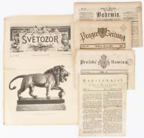 1824-1897 5 db klf cseh nyelvű folyóirat újság szignettákkal 

1824-1897 5 pcs of Czech language p...
