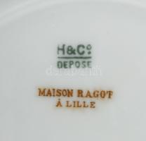 Maison Ragot Á Lille francia virágmintás tál, jelzett, hibátlan, d: 24 cm