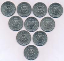 Amerikai Egyesült Államok 1971. 1/2$ Cu-Ni "Kennedy" (10x) T:XF
USA 1971. 1/2 Dollar Cu-N...