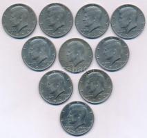 Amerikai Egyesült Államok 1972. 1/2$ Cu-Ni "Kennedy" (3x) + 1974. 1/2$ Cu-Ni "Kennedy...