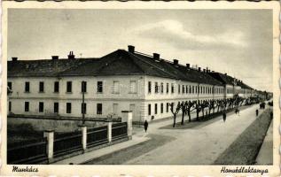 1943 Munkács, Mukacheve, Mukachevo, Mukacevo; Honvéd laktanya. Schönfeld Henrik kiadása / Hungarian ...