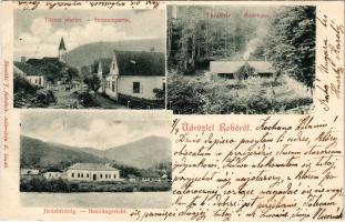 1904 Rahó, Rahau, Rakhiv, Rahovo (Máramaros); utcai részlet, fürdőház, járásbíróság. Némethi J. felv...