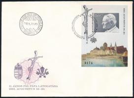 1991 II. János Pál pápa vágott blokk FDC-n (7.000)