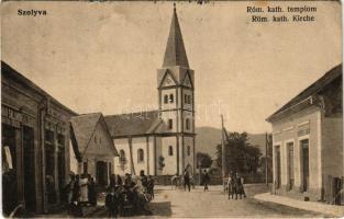 1917 Szolyva, Svalava, Svaljava, Szvaljava, Svaliava; Római katolikus templom, Berger Dávid, Mermels...
