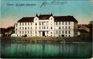 1915 Ungvár, Uzshorod, Uzhhorod, Uzhorod; Új polgári leányiskola / girl school (EM)