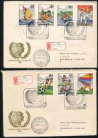 1985 Nemzetközi Ifjúsági év vágott sor 2 db ajánlott FDC-n