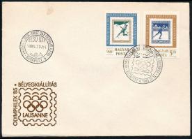 1985 Olymphilex Bélyegkiállítás vágott sor FDC-n