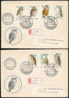 1984 Baglyok vágott sor 2 db ajánlott FDC-n