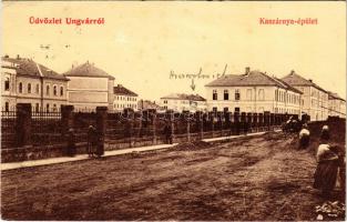1909 Ungvár, Uzshorod, Uzhhorod, Uzhorod; Kaszárnya épület. W.L. (?) 398. / K.u.k. military barracks...