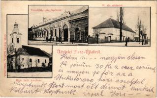 1908 Tiszaújlak, Vulok, Vilok, Vylok; Takarékpénztár, M. kir. sóhivatal, római katolikus templom. Gr...