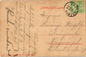 1913 Kapnikbánya, Cavnic; Felső község részlet, templom, építkezés. (W. L. ?) 837. / church, constru...