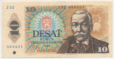 Csehszlovákia 1986. 10K "J32 484431" T:F szép papír
Czechoslovakia 1986. 10 Korun "J...