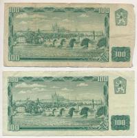 Csehszlovákia 1961. 100K (2x) T:F-VG
Czechoslovakia 1961. 100 Korun (2x) C:F-VG
Krause P#91.b, P#9...