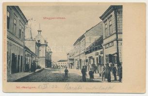 1903 Máramarossziget, Sighetu Marmatiei; Magyar utca, Káhán Jüdel zsidó üzlete. Berger Miksa kiadása...