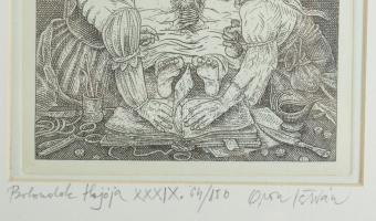 Orosz István (1951-): A Bolondok Hajója XXXIX. Rézkarc, papír, jelzett és számozott (64/150) a paszp...