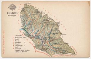 Máramaros vármegye térképe. Károlyi Gy. kiadása / Map of Maramures county (r)